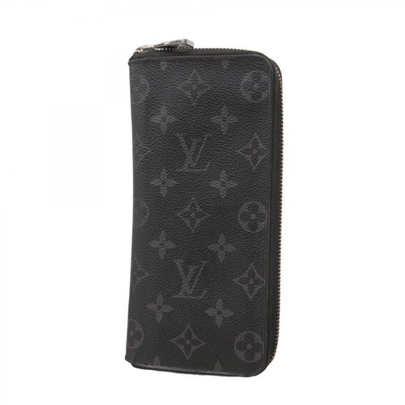 Louis Vuitton Monogram Eclipse Zippy Wallet Vertical M62295 Black Men's Long - Picture 1 of 10